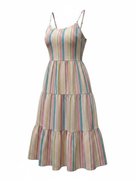 Roxy Dresses & Skirts - Roxy Women's Pastel Stripe Tiered Sundress Size M